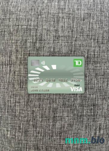 Canada TD visa obciążyć card wygląd fotograficzny skan PSD + zdjęcie